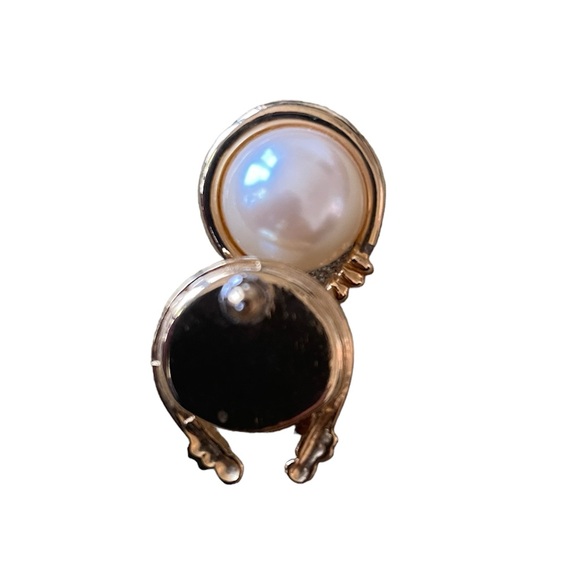 Pearl Studs with Gold Wrap Earrings - Picture 3 of 3